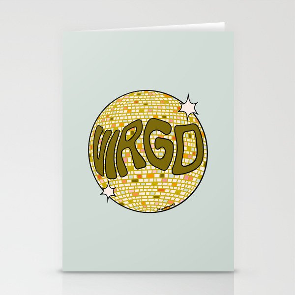 Virgo Disco Ball Stationery Card Gallery Image 2