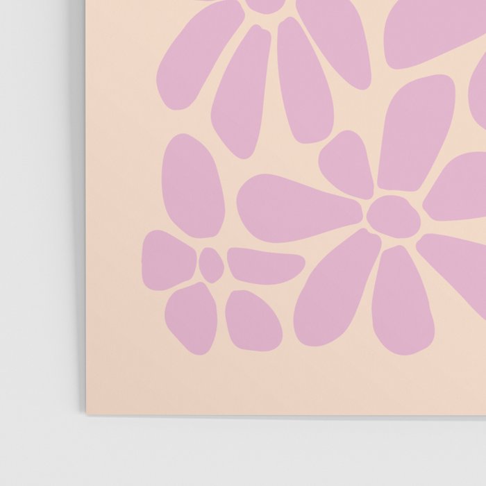 Retro Floral - Cream and Pink Poster Gallery Image 3
