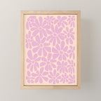Retro Floral - Cream and Pink Mini Art Print Gallery Image 1