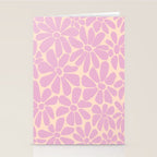Retro Floral - Cream and Pink Stationery Card Gallery Image 2