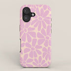 Retro Floral - Cream and Pink iPhone Case Gallery Image 1