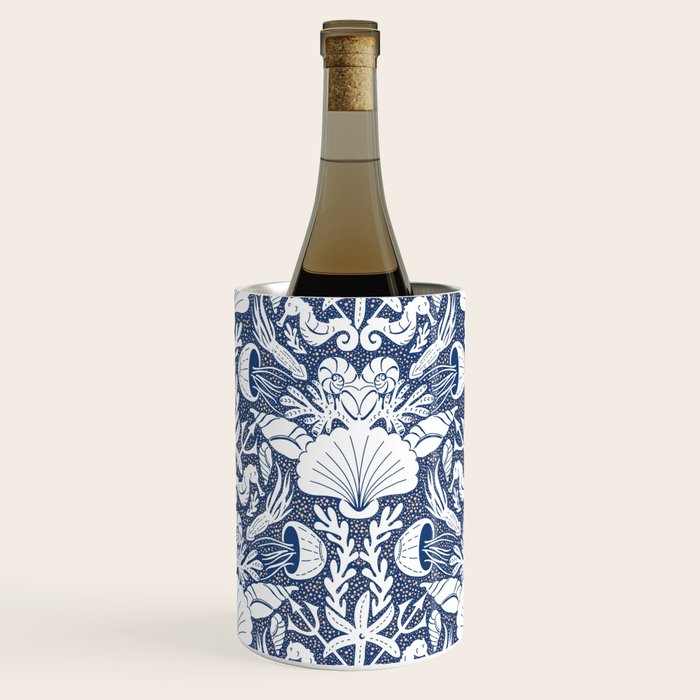 Neptune's joy blue damask reworked Wine Chiller Gallery Image 3