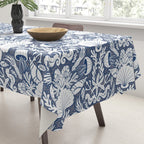 Neptune's joy blue damask reworked Tablecloth Gallery Image 3