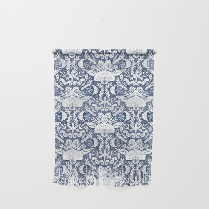 Neptune's joy blue damask reworked Wall Hanging Gallery Image 1