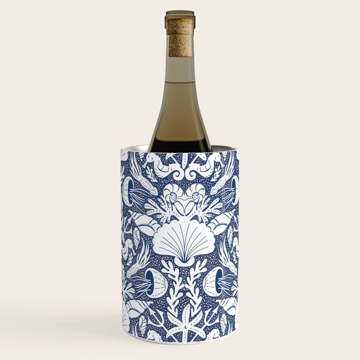 Neptune's joy blue damask reworked Wine Chiller Gallery Image 2