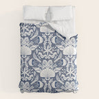 Neptune's joy blue damask reworked Duvet Cover Gallery Image 6