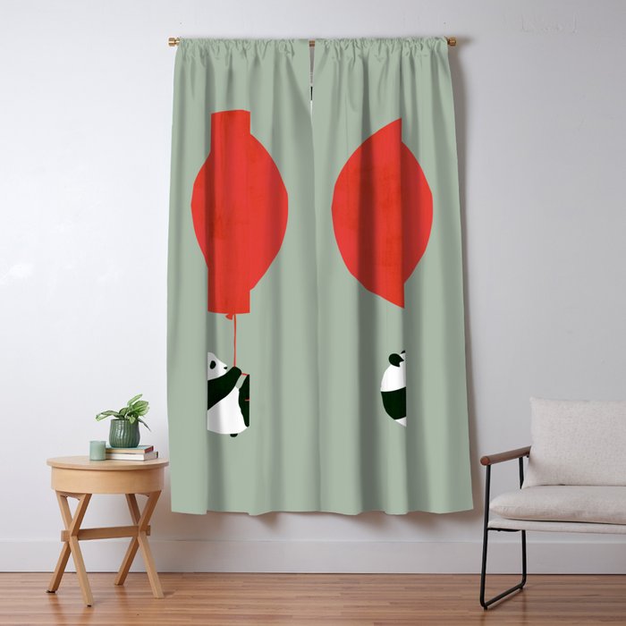 Traveling panda Window Curtain Gallery Image 5
