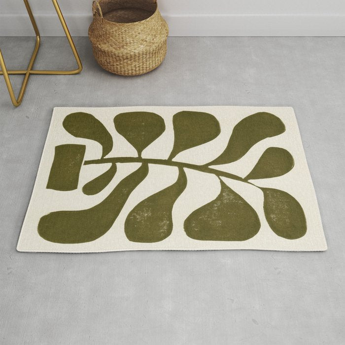 Linocut Houseplant #1 Rug Gallery Image 1