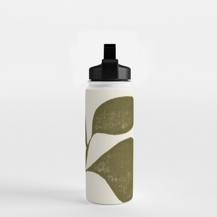 Linocut Houseplant #1 Water Bottle Gallery Image 2