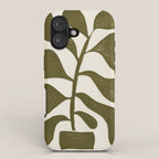 Linocut Houseplant #1 iPhone Case Gallery Image 1