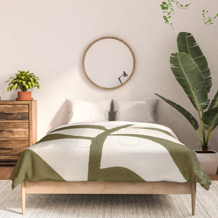 Linocut Houseplant #1 Comforter Gallery Image 3