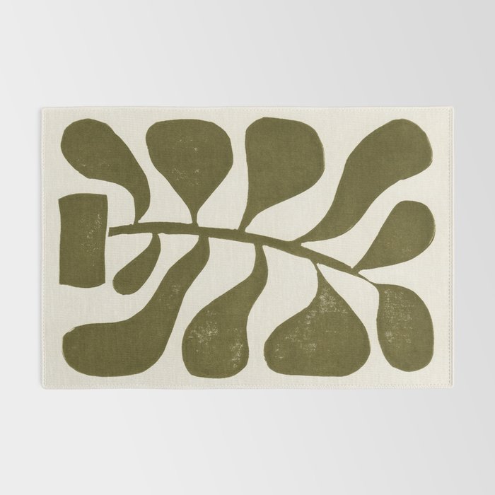Linocut Houseplant #1 Rug Gallery Image 2