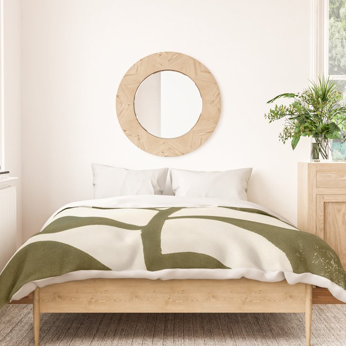 Linocut Houseplant #1 Duvet Cover Gallery Image 3