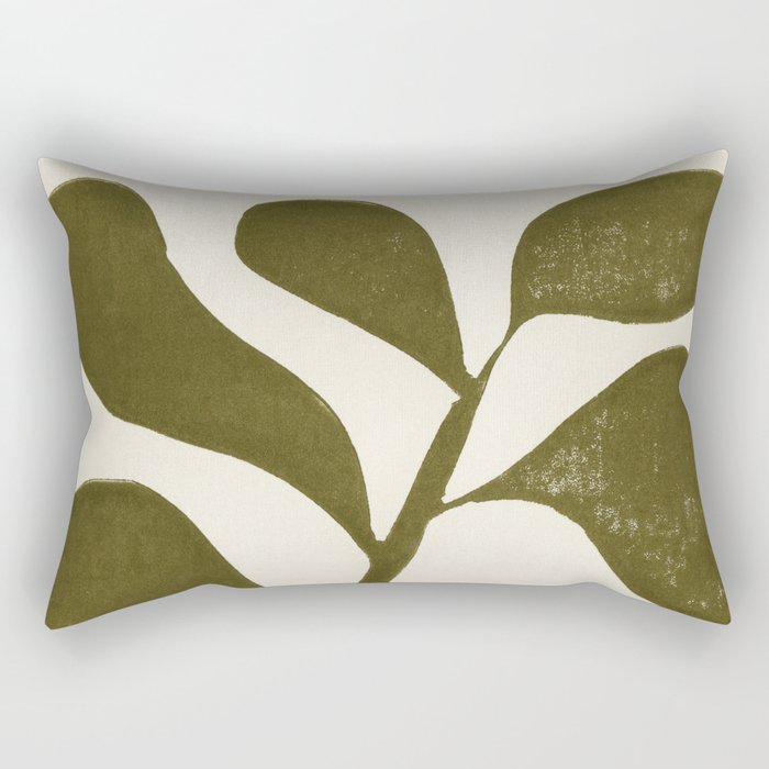 Linocut Houseplant #1 Rectangular Pillow Gallery Image 2