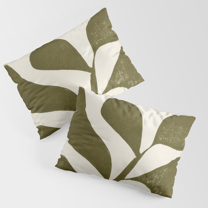 Linocut Houseplant #1 Pillow Sham Gallery Image 3