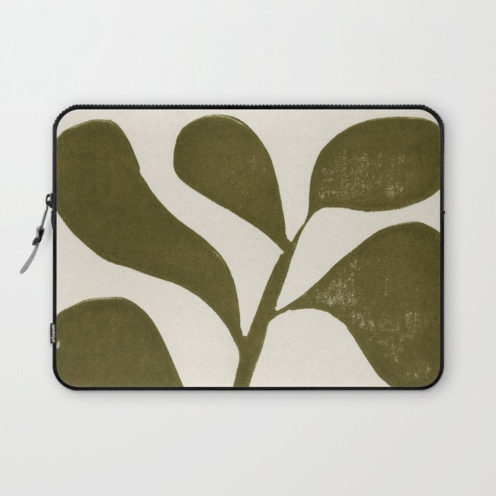 Linocut Houseplant #1 Laptop Sleeve Gallery Image 1