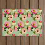 Bold Impressionist Floral Pattern Outdoor Rug Gallery Image 1