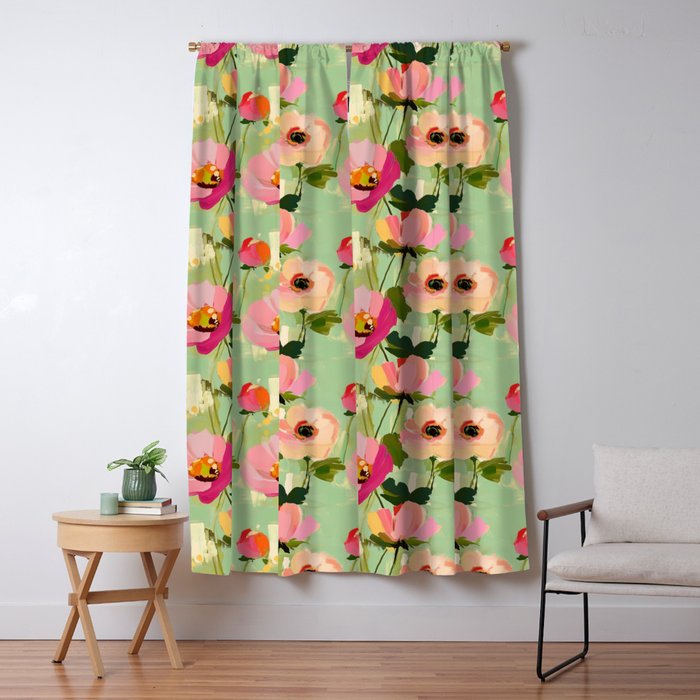 Bold Impressionist Floral Pattern Window Curtain Gallery Image 1