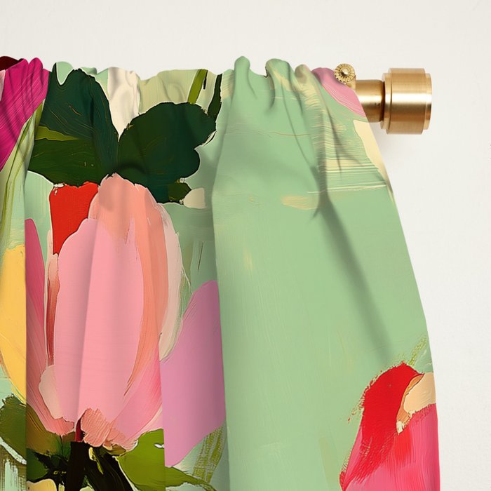 Bold Impressionist Floral Pattern Window Curtain Gallery Image 2