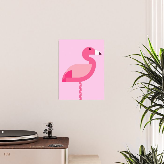Geometric flamingo Poster Gallery Image 2