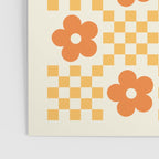 Retro Flower Double Checker in Yellow & Orange Poster Gallery Image 3