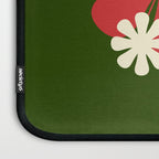 Flower Locus Retro Christmas 60s 70s Floral Pattern Xmas Green Red Cream Laptop Sleeve Gallery Image 3