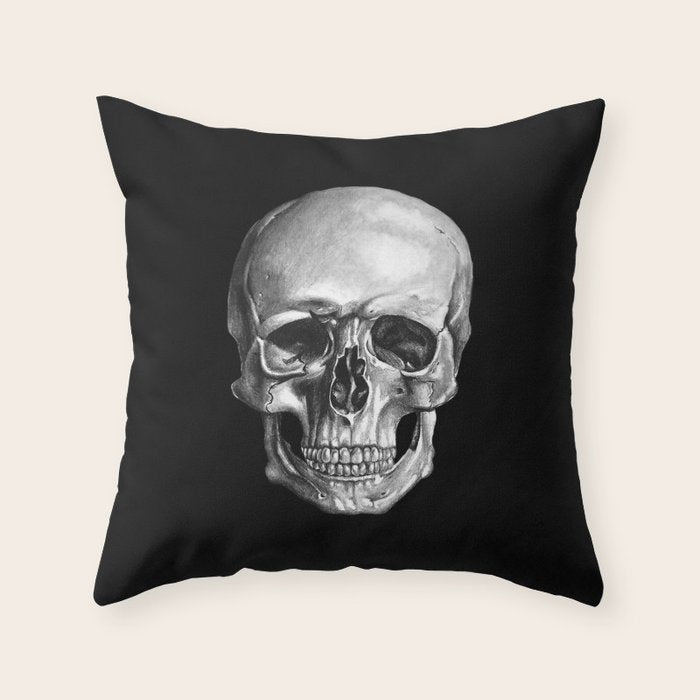Skull Anatomy - Dark Version Throw Pillow Gallery Image 6