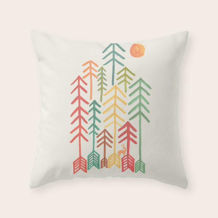 Arrow forest Throw Pillow Gallery Image 6