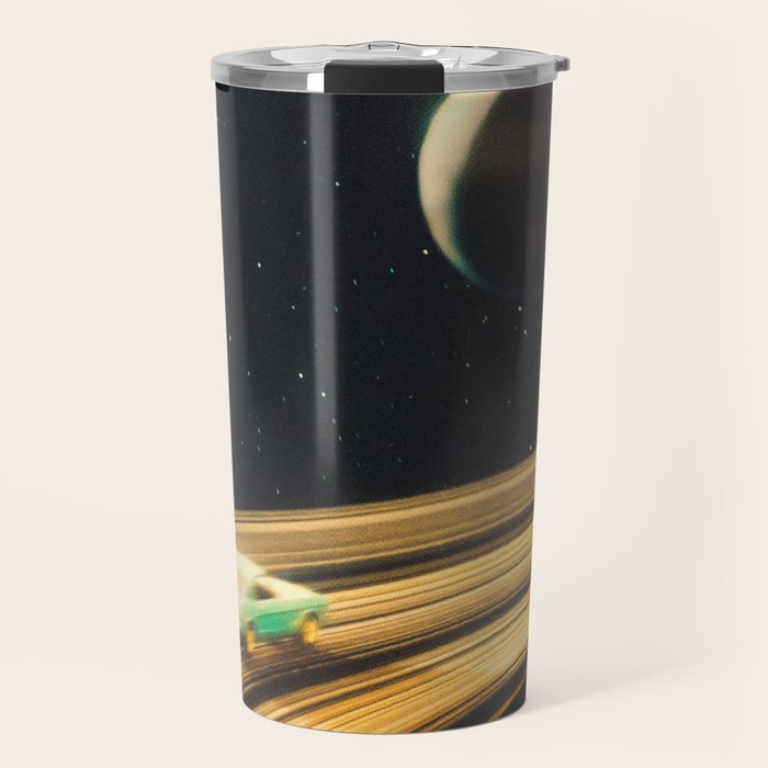 Saturn Highway - A Vintage, Retro-Futuristic Science Fiction Artwork Travel Mug Gallery Image 1