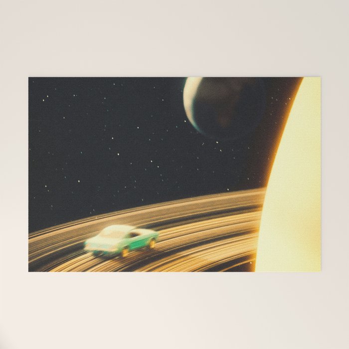 Saturn Highway - A Vintage, Retro-Futuristic Science Fiction Artwork Welcome Mat Gallery Image 1