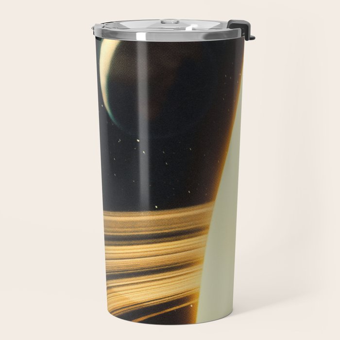 Saturn Highway - A Vintage, Retro-Futuristic Science Fiction Artwork Travel Mug Gallery Image 2