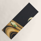 Saturn Highway - A Vintage, Retro-Futuristic Science Fiction Artwork Yoga Mat Gallery Image 1