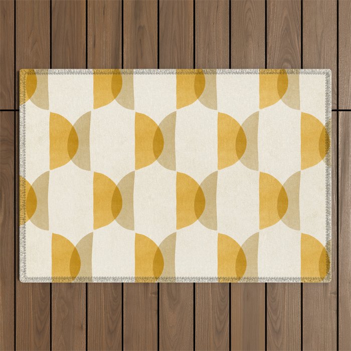 Shape Study in Gold / Geometric Pattern Outdoor Rug Gallery Image 1