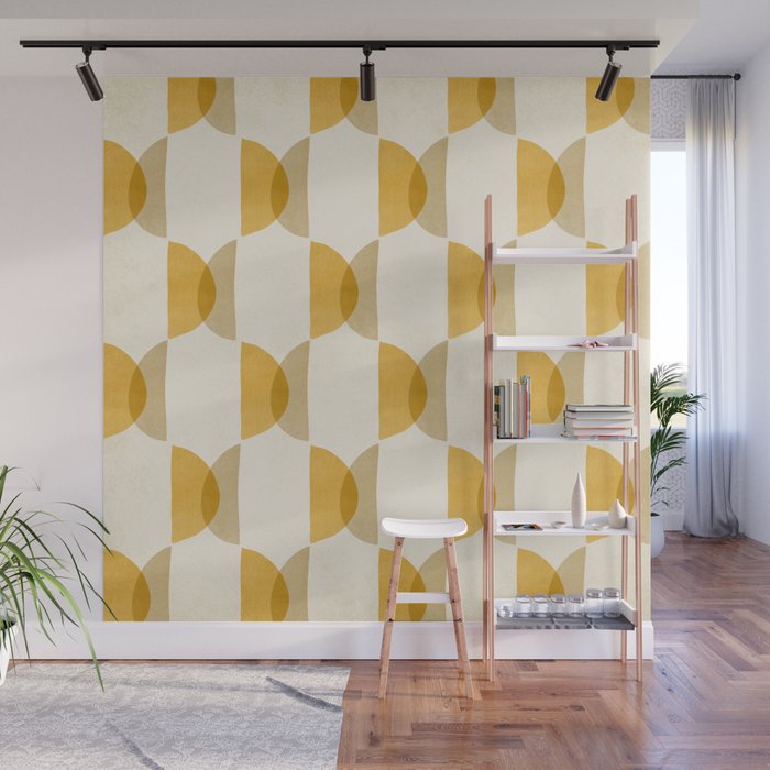 Shape Study in Gold / Geometric Pattern Wall Mural Gallery Image 1