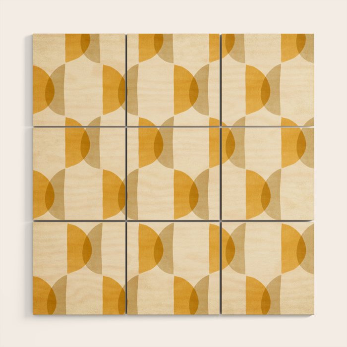 Shape Study in Gold / Geometric Pattern Wood Wall Art Gallery Image 1