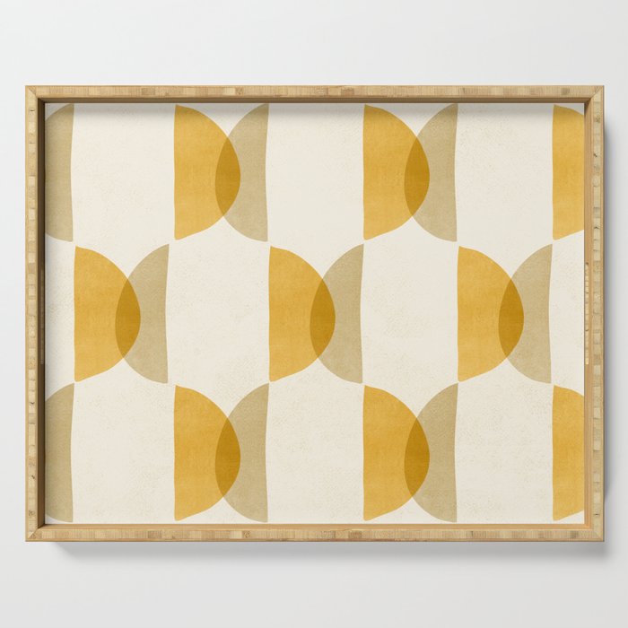 Shape Study in Gold / Geometric Pattern Serving Tray Gallery Image 1