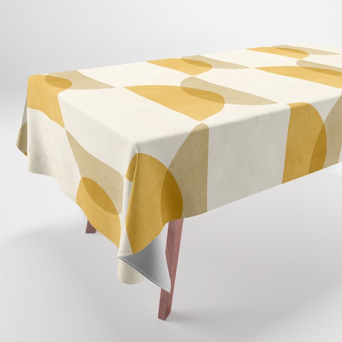 Shape Study in Gold / Geometric Pattern Tablecloth Gallery Image 1