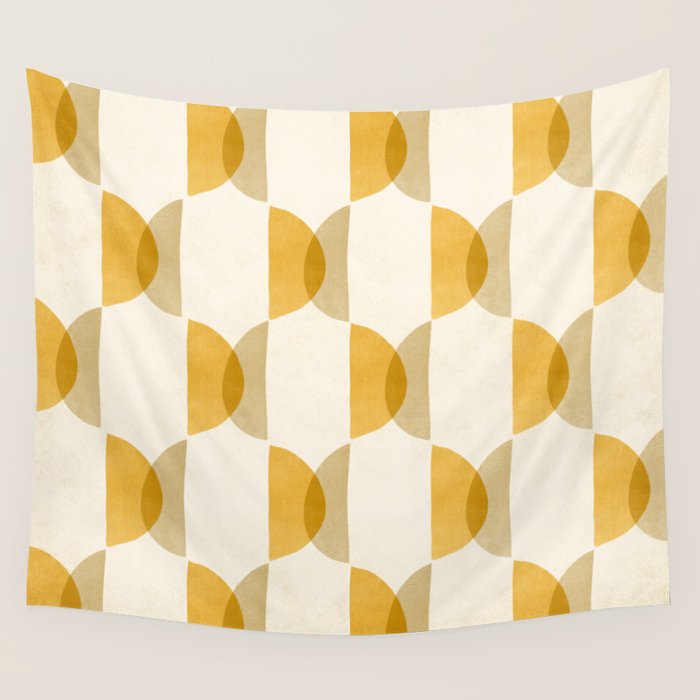Shape Study in Gold / Geometric Pattern Wall Tapestry Gallery Image 1