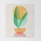 Summer Stack Abstract Plant Illustration Throw Blanket Gallery Image 2