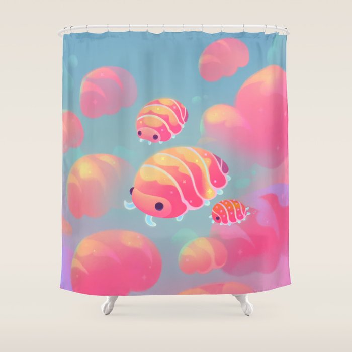 Cloud isopod - sunset Shower Curtain Gallery Image 1