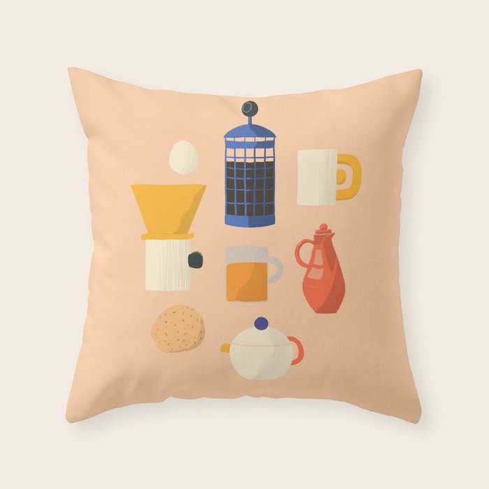 Coffee Snob Still Life Throw Pillow Gallery Image 1