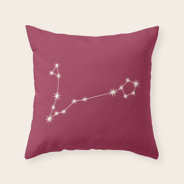 Pisces Zodiac Star Constellation Line Art Pink Throw Pillow Gallery Image 6