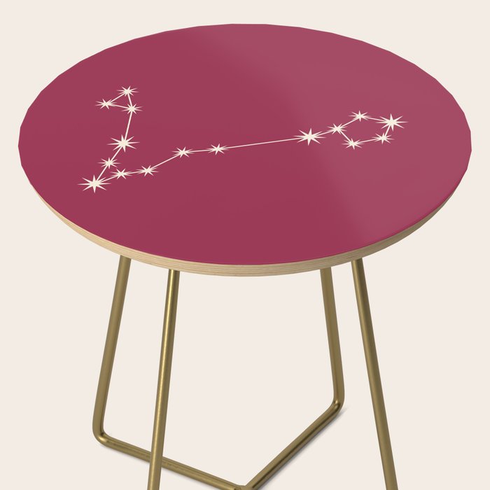 Pisces Zodiac Star Constellation Line Art Pink Side Table Gallery Image 2