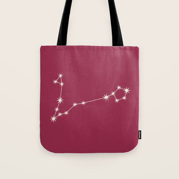 Pisces Zodiac Star Constellation Line Art Pink Tote Bag Gallery Image 1