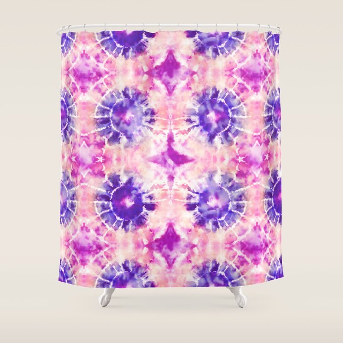 Tie Dye - peachy purple  Shower Curtain Gallery Image 1