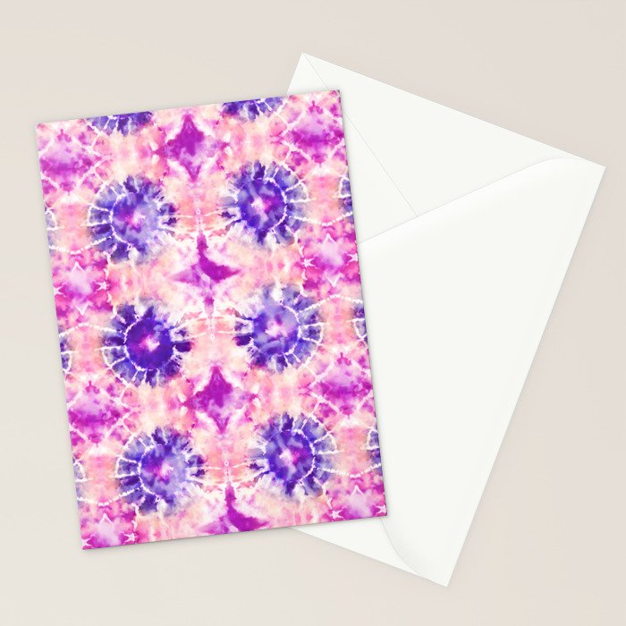 Tie Dye - peachy purple  Stationery Card Gallery Image 2