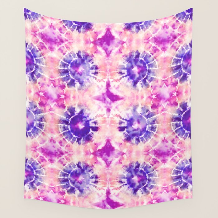 Tie Dye - peachy purple  Wall Tapestry Gallery Image 4