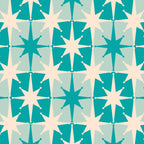 Mid Century Modern Atomic Stars Retro Checkered Starburst Pattern in Turquoise Aqua Teal Coffee Mug Gallery Image 2