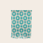 Mid Century Modern Atomic Stars Retro Checkered Starburst Pattern in Turquoise Aqua Teal Wall Hanging Gallery Image 1