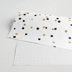 Floating Dots - Black and Gold on White Wrapping Paper Gallery Image 2